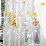 Maxbell 4xColorful Buttefly Tulle Voile Door Window Curtain Drape Sheer Valance 1x2M