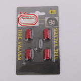 Maxbell 25x4x Aluminum Tire Wheel Rims Stem Air Valve Caps Tyre Cover Car Truck Red