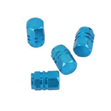 Maxbell 8pcs Silver/Blue Aluminum Tire Wheel Rims Stem Air Valve Caps Tyre Cover