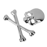 Maxbell 4x3D Metal Skull CrossBones Emblem Car Truck Motor Decal Badge Sticker -Silver