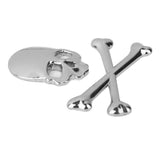 Maxbell 4x3D Metal Skull CrossBones Emblem Car Truck Motor Decal Badge Sticker -Silver