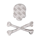 Maxbell 4x3D Metal Skull CrossBones Emblem Car Truck Motor Decal Badge Sticker -Silver