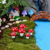 Maxbell 25x100x Mushroom Miniature Dollhouse Figurine Bonsai Terrarium Landscape Red