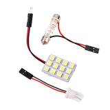 Maxbell 2xCar Interior Light Panel 12 SMD LED T10 Dome Bulb BA9S Adapter 12V DC CG
