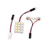 Maxbell 2xCar Interior Light Panel 12 SMD LED T10 Dome Bulb BA9S Adapter 12V DC CG