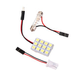 Maxbell 2xCar Interior Light Panel 12 SMD LED T10 Dome Bulb BA9S Adapter 12V DC CG