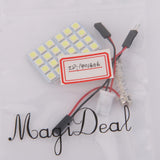 Maxbell 6xCar Interior Light Panel 24 SMD LED T10 Dome Bulb BA9S Adapter 12V DC CG
