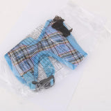 Maxbell Maxbell Pet Dog Puppy Plaid Mesh Adjustable Harness Clothes Size M Blue