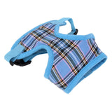 Maxbell Maxbell Pet Dog Puppy Plaid Mesh Adjustable Harness Clothes Size M Blue