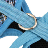 Maxbell Maxbell Pet Dog Puppy Plaid Mesh Adjustable Harness Clothes Size M Blue