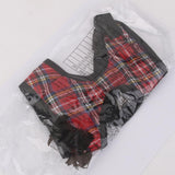 Maxbell Maxbell Pet Dog Puppy Plaid Mesh Adjustable Harness Clothes Size S Red