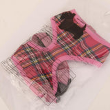 Maxbell Maxbell Pet Dog Puppy Plaid Mesh Adjustable Harness Clothes Size M Pink