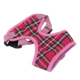 Maxbell Maxbell Pet Dog Puppy Plaid Mesh Adjustable Harness Clothes Size M Pink