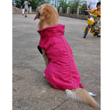 Maxbell Maxbell Waterproof Pet Dog Coat Jacket Fleece Lined Raincoat Clothes XXL Rose Red