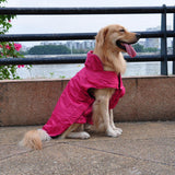 Maxbell Maxbell Waterproof Pet Dog Coat Jacket Fleece Lined Raincoat Clothes XXL Rose Red