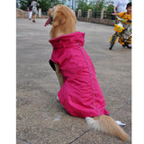 Maxbell Maxbell Waterproof Pet Dog Coat Jacket Fleece Lined Raincoat Clothes XXXL Rose Red