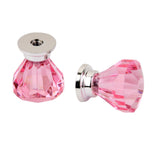 Maxbell 7x2Pcs Crystal Diamond Glass Cabinet Drawer Wardrobe Pull Handle Knobs  Pink