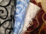 Maxbell Flocking Sheer Curtain Panel Window Balcony Tulle Panel Coffee