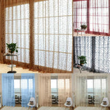 Maxbell Flocking Sheer Curtain Panel Window Balcony Tulle Panel Coffee