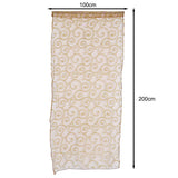 Maxbell Flocking Sheer Curtain Panel Window Balcony Tulle Panel Coffee