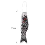 Maxbell 4x55-150cm Various Japanese Windsock Carp Flag Koi Nobori Sailfish 55cm Black