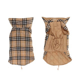 Maxbell Maxbell Pet Dog Waterproof Reversible Plaid Jacket Coat Winter Clothes Beige S