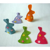 Maxbell 2x4pcs Cute Rabbit Design Easter Egg Covers Holder Decoration Ornament Green