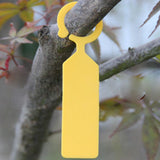 Maxbell 100pcs PP Tags Greenhouse Gardening Plant Circle Hanging Nursery Labels Yellow