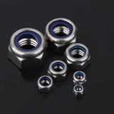 Maxbell 2x10Pcs Stainless Steel A2 Nylon Collar Insert Self-lock Nuts Bolts Screws M3