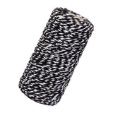 Maxbell 100M Wrap Gift Cotton Rope Ribbon Twine Rope Cord String Black, White