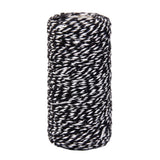 Maxbell 100M Wrap Gift Cotton Rope Ribbon Twine Rope Cord String Black, White
