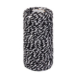 Maxbell 100M Wrap Gift Cotton Rope Ribbon Twine Rope Cord String Black, White