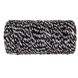 Maxbell 100M Wrap Gift Cotton Rope Ribbon Twine Rope Cord String Black, White