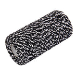 Maxbell 100M Wrap Gift Cotton Rope Ribbon Twine Rope Cord String Black, White