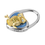 Maxbell Table Foldable Purse Bag Rhinestone Hanger Handbag Hook Holder Gift Owl Blue
