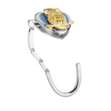 Maxbell Table Foldable Purse Bag Rhinestone Hanger Handbag Hook Holder Gift Owl Blue