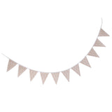 Maxbell Jute Burlap Fabric Bunting Banner Vintage Lace 11 Flags for Wedding Party