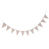 Maxbell Jute Burlap Fabric Bunting Banner Vintage Lace 11 Flags for Wedding Party