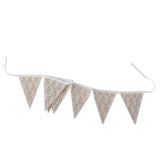 Maxbell Jute Burlap Fabric Bunting Banner Vintage Lace 11 Flags for Wedding Party