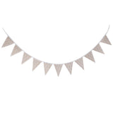 Maxbell Jute Burlap Fabric Bunting Banner Vintage Lace 11 Flags for Wedding Party