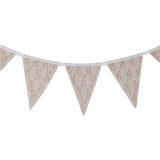 Maxbell Jute Burlap Fabric Bunting Banner Vintage Lace 11 Flags for Wedding Party