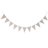 Maxbell Jute Burlap Fabric Bunting Banner Vintage Lace 11 Flags for Wedding Party