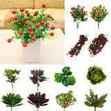 Maxbell Artificial Succulent Snow Lotus Floral Foliage Fake Plant Home Party Decor