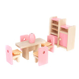 Maxbell Wooden Toy Room Set Dollhouse Furniture Accessory Pink