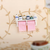 Maxbell 1/12 Dollhouse Miniature Bathroom Furniture Accs Pink Towel Rack