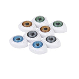 Maxbell 8pcs 12mm Iris Oval Hollow Plastic Doll Dollfie Eyes Eyeballs