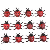 Maxbell 8xPlastic Artificial Beetle Insect Model Toy 12pcs Red + Black
