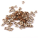 Maxbell 6x3mm Wooden Blank Hollow Heart Embellishments DIY Crafts 10mm 100pcs