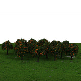 Maxbell 10x20pcs Model Train Orange Fruit Trees Garden Street Layout Scale 1/300 4CM