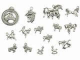 Maxbell 4x15pcs Alloy Silver Various Horse Shaped Charms Pendants Beads